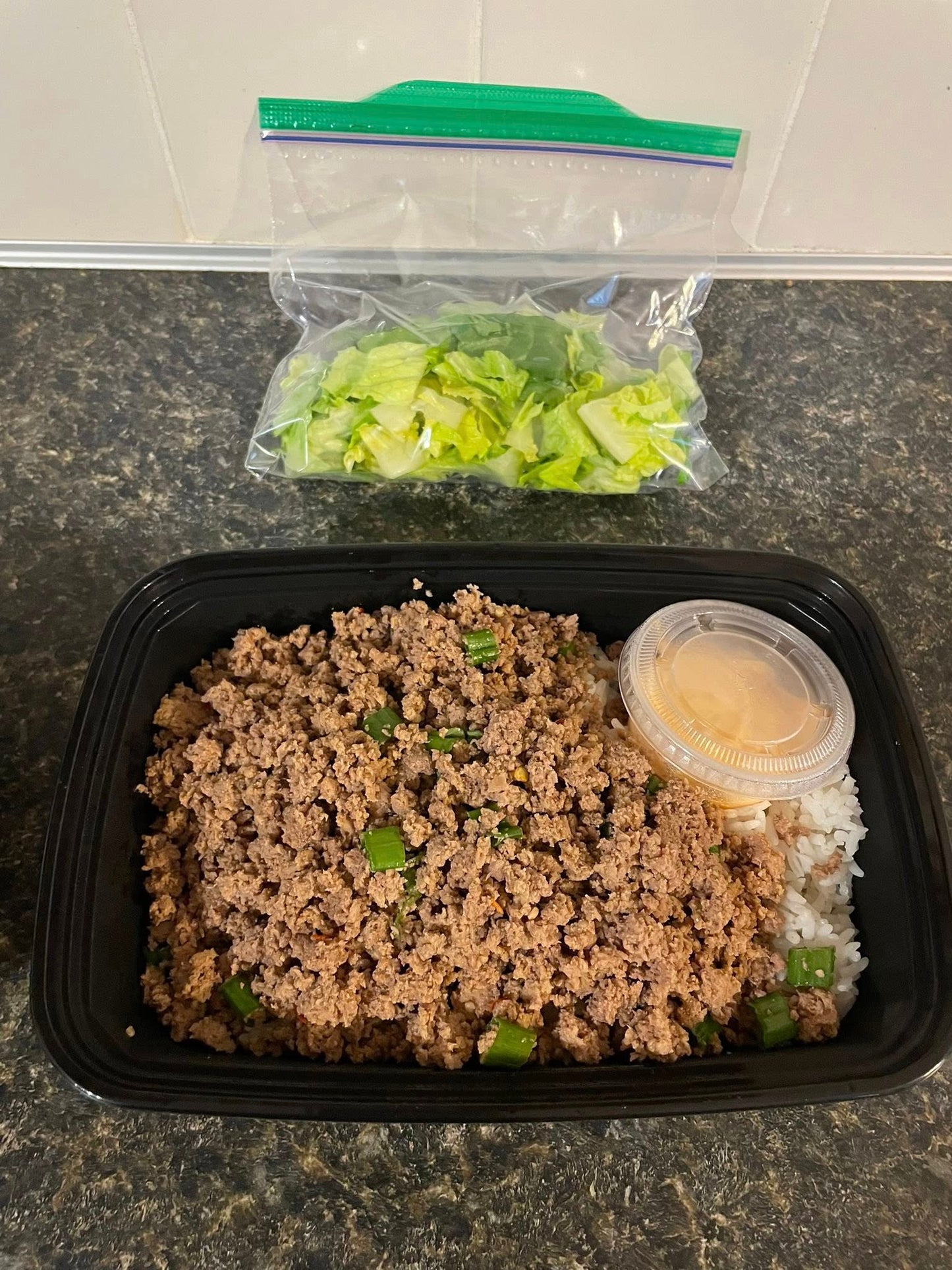 Ground Turkey Korean Bowls w/rice and Low Fat Spicy Mayo