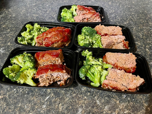 Turkey Meatloaf w/Smashed Potatoes and Oven Roasted Carrots